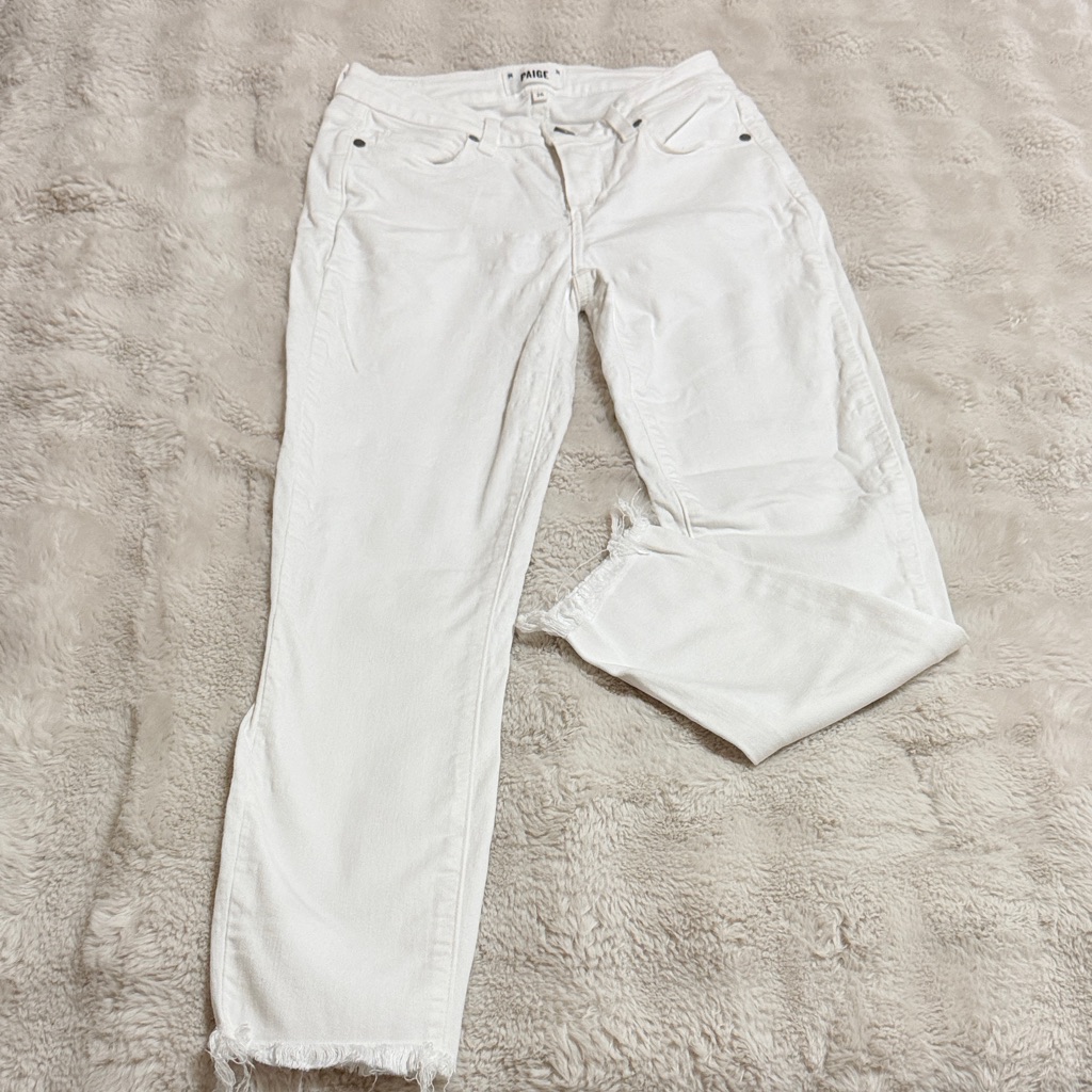 Paige White Denim Waistband Jeans